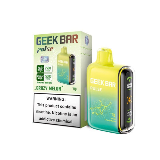 Disposable Vape Online Crazy Melon (Honeydew Melon Watermelon) (Virgo) (Zodiac Edition) Geek Bar Pulse 15000 Disposable Vape 15K