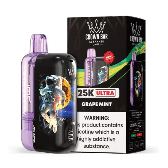 Disposable Vape Online Grape Mint Al Fakher Crown Bar Ultra 25K Disposable Vape