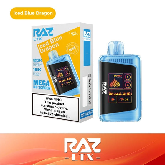 Disposable Vape Online Iced Blue Dragon Raz LTX 25K Disposable Vape