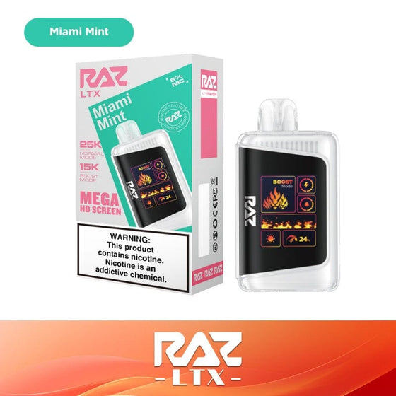 Disposable Vape Online Miami Mint Raz LTX 25K Disposable Vape
