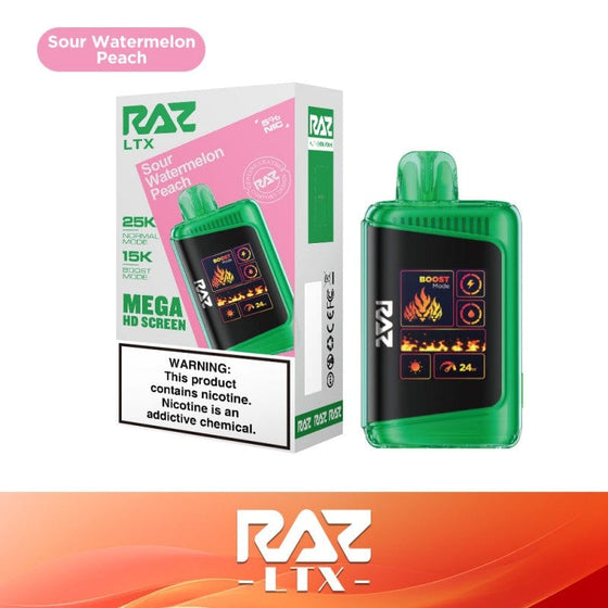 Disposable Vape Online Sour Watermelon Peach Raz LTX 25K Disposable Vape