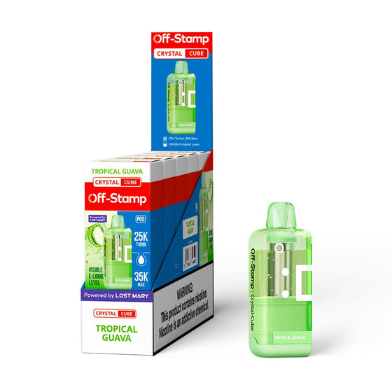 Disposable Vape Online Tropical Guava Off Stamp Crystal Cube Pod 35K Refills (Charger Required)