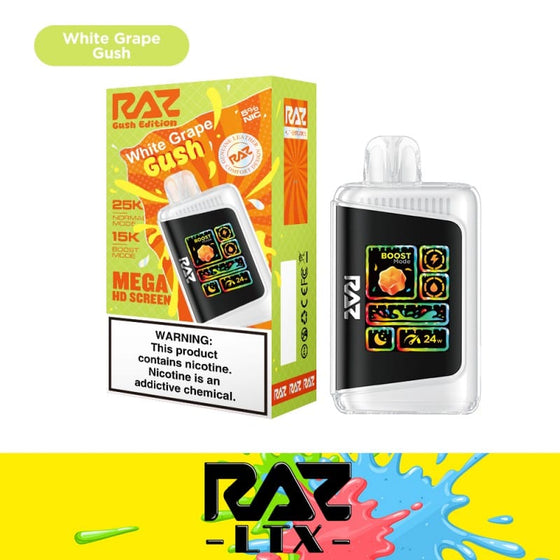 Disposable Vape Online White Grape Gush (Gush Edition) Raz LTX 25K Disposable Vape