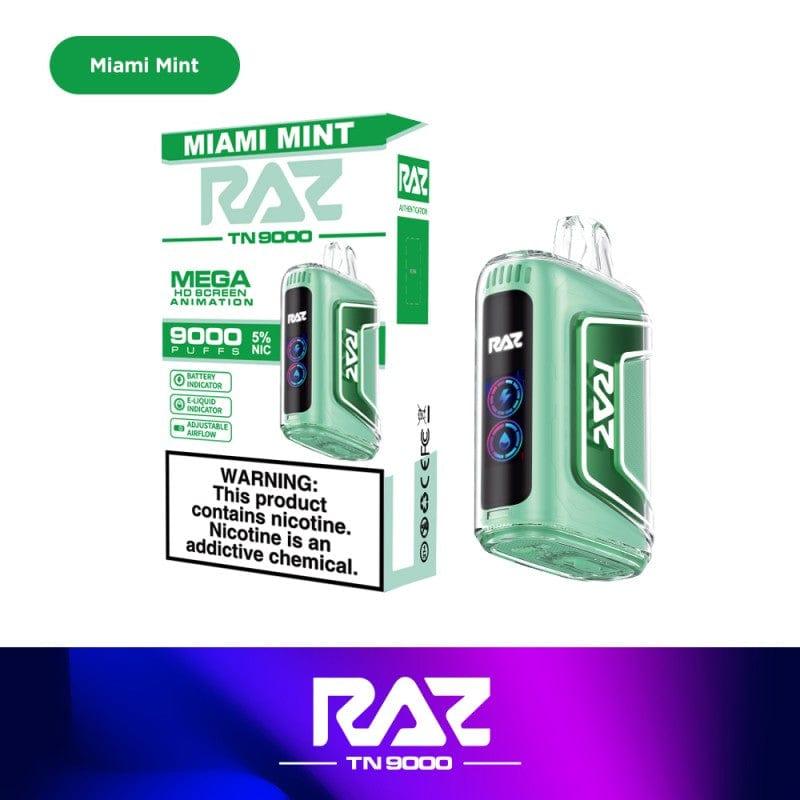 Disposable Vape Online Miami Mint / Single Raz TN9000 Disposable Vape- 5% Nicotine Strength