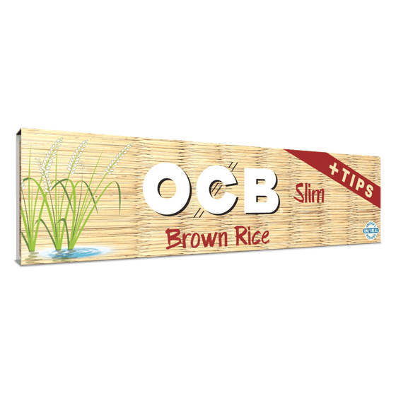 Disposable Vape Online OCB BROWN RICE ROLLING PAPER SLIM WITH TIPS