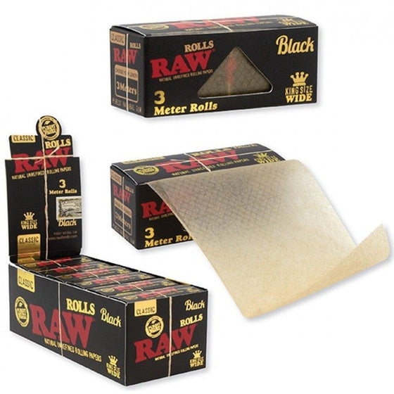 Disposable Vape Online RAW BLACK CLASSIC ROLLS WIDE 3M - KING SIZE
