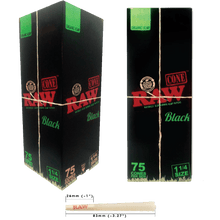  Disposable Vape Online RAW BLACK ORGANIC CONES 75CT