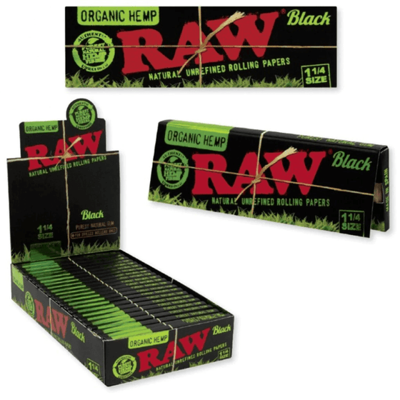 Disposable Vape Online RAW BLACK ORGANIC HEMP PAPER 1 1/4 24CT